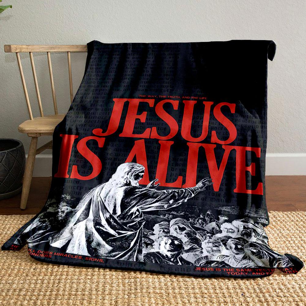 Jesus, Blanket, Religious Jesus Print, Dark Backdrop, Bold Lettering Printed Blanket for Living Room Bed Couch lunch break Blanket for festival Gift 80cm x 120cm
Jesus, Blanket, Religious Jesus Print, Dark Backdrop, Bold Lettering Printed Blanket for Living Room Bed Couch lunch break Blanket for festival Gift 80cm x 120cm