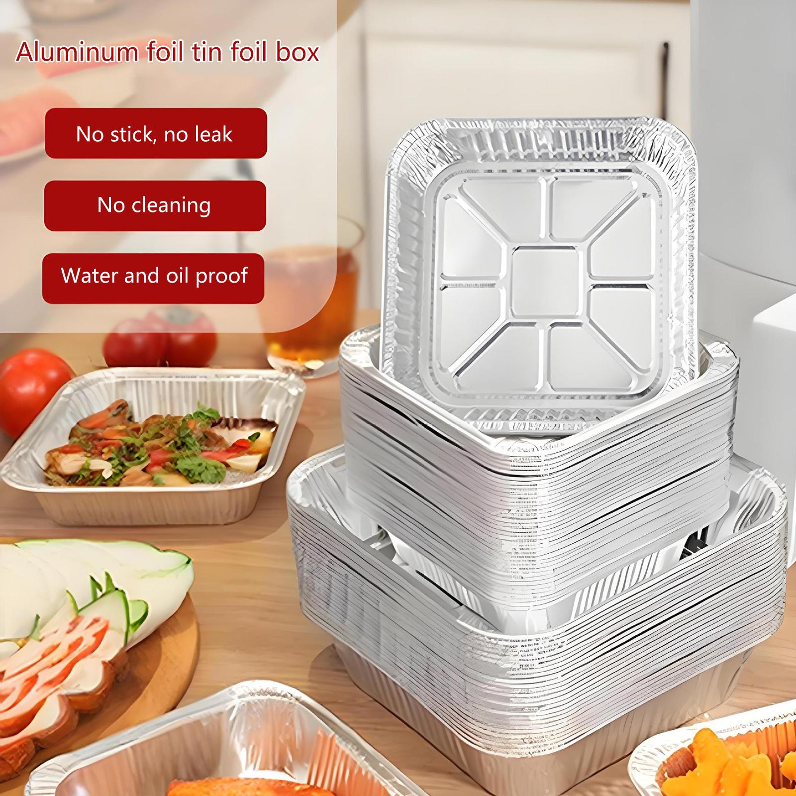 Pack Of 20 Stackable Aluminium Foil Trays Square Shaped Baking Containers for Oven Use Air Fryers Liners Accessories S
Pack Of 20 Stackable Aluminium Foil Trays Square Shaped Baking Containers for Oven Use Air Fryers Liners Accessories S
