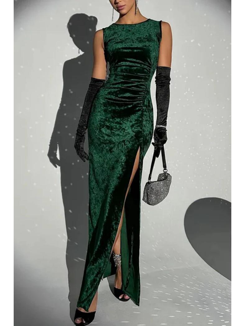 Velvet Evening Gown with Slit - Celebrity-Inspired European & American Style Small зелений
Velvet Evening Gown with Slit - Celebrity-Inspired European & American Style Small зелений