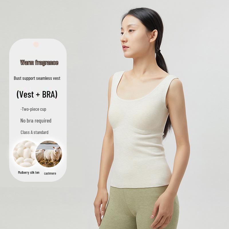 Women s Cashmere Antibacterial Silk Vest with Bra Pads XL (suggested 120-140 jin)
Women s Cashmere Antibacterial Silk Vest with Bra Pads XL (suggested 120-140 jin)