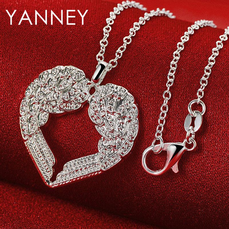 Fine 925 Sterling Silver 16-30 Inches Feather Heart Necklace For Women Fashion Charm Wedding Gift Party Jewelry 55cm
Fine 925 Sterling Silver 16-30 Inches Feather Heart Necklace For Women Fashion Charm Wedding Gift Party Jewelry 55cm