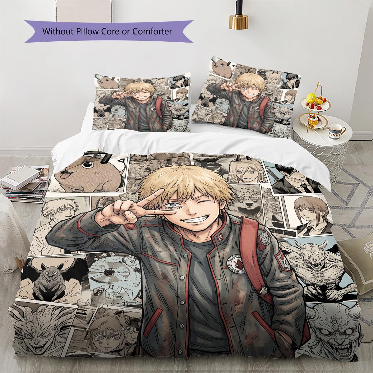Chainsaw Man Pattern Bedding Quilt Set Quilt Cover Pillowcase Home Decoration Birthday Gift (1 * duvet cover + 2 * pillowcase, without core) 135x200cm
Chainsaw Man Pattern Bedding Quilt Set Quilt Cover Pillowcase Home Decoration Birthday Gift (1 * duvet cover + 2 * pillowcase, without core) 135x200cm