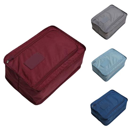 Сплошной цвет, портативная водонепроницаемая складная сумка для хранения обуви, дорожный держатель с ручкой темно-синий