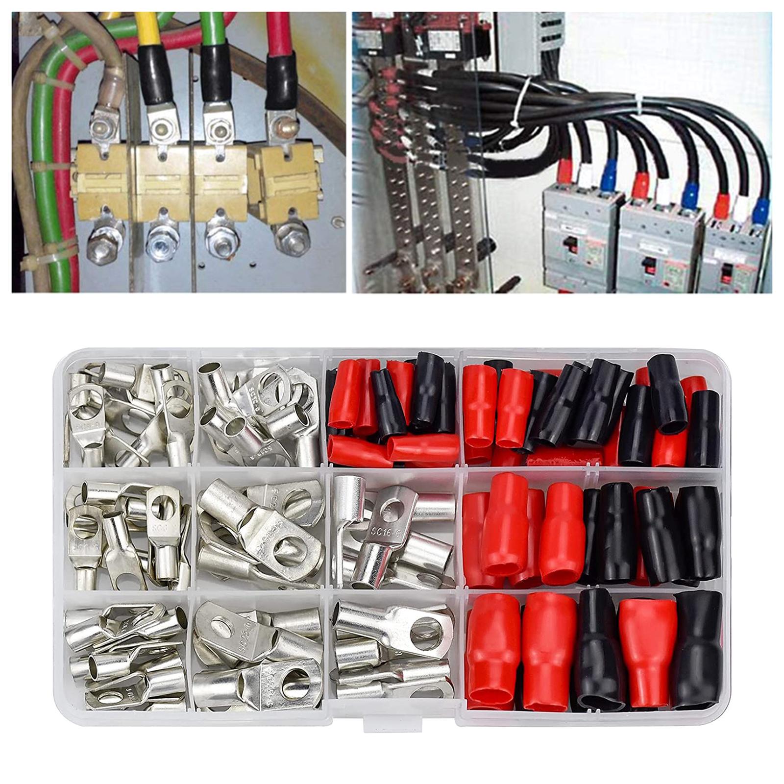 140pcs Cable Lugs Set Convenient Cable Lugs set Easy to Use & Efficient Wire Connectors Set for Quick Wire Crimping
140pcs Cable Lugs Set Convenient Cable Lugs set Easy to Use & Efficient Wire Connectors Set for Quick Wire Crimping