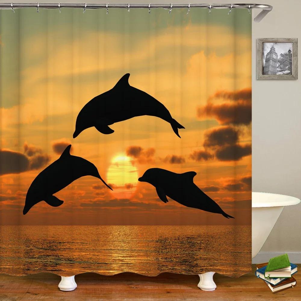 3D Printing Ocean Dolphin Bathroom Shower Curtain Sea Landscape Home Decoration Waterproof Polyester Curtain With Hook Curtain W60H190(CM)-1 Pcs
3D Printing Ocean Dolphin Bathroom Shower Curtain Sea Landscape Home Decoration Waterproof Polyester Curtain With Hook Curtain W60H190(CM)-1 Pcs