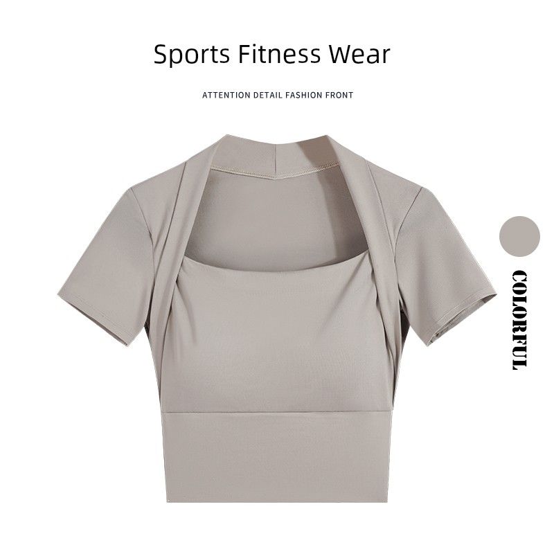Women s Quick-Drying Sportswear with Chest Pad Yoga Short Sleeve Summer Fashion Slim Looking Celebrity Same Pilates Fitness T-shirt Cocoa Chestnut short sleeve S
Women s Quick-Drying Sportswear with Chest Pad Yoga Short Sleeve Summer Fashion Slim Looking Celebrity Same Pilates Fitness T-shirt Cocoa Chestnut short sleeve S