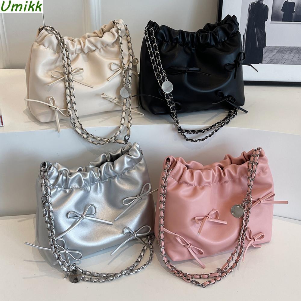 Женская стильная дорожная сумка, большая вместительная сумка на плечо из искусственной кожи с бантом, кожаная сумка-тоут, однотонная застежка на застежке для путешествий на открытом воздухе