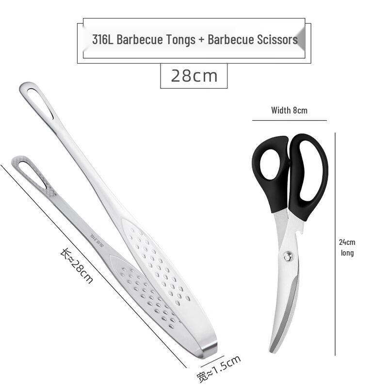 316L Stainless Steel Korean BBQ Tongs and Scissors Set
316L Stainless Steel Korean BBQ Tongs and Scissors Set
