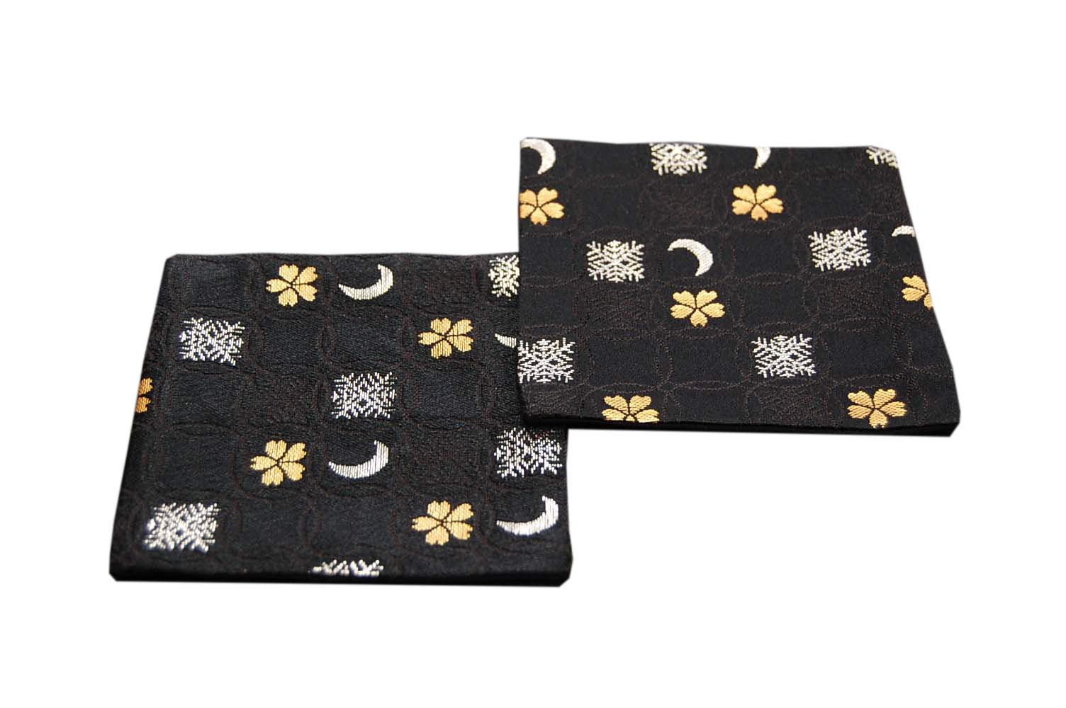 Подставки под стаканы в японском стиле из золотой парчи, набор из 2 шт. (Сэцугэкка)