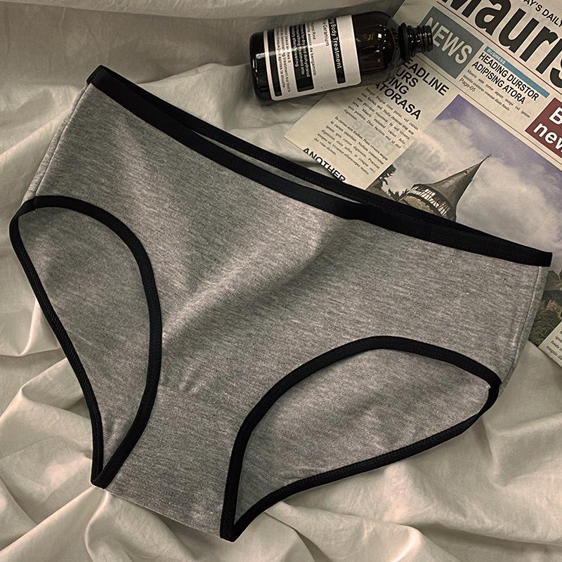 Contrast Color Low-Waist Girls Cotton Briefs - Breathable, Comfortable, Butt-Lifting Triangle Underwear M серый
Contrast Color Low-Waist Girls Cotton Briefs - Breathable, Comfortable, Butt-Lifting Triangle Underwear M серый
