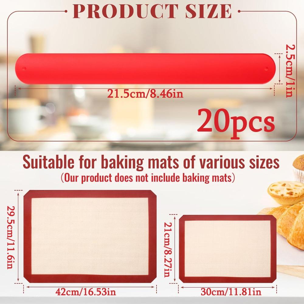 20pcs Silicone Storage Band for Baking Mats Wrapping Paper Clamps Silicone Roll Holder Flip Wraps Gift Poster Paper Roll Holder Slap Bands 20pcs red
20pcs Silicone Storage Band for Baking Mats Wrapping Paper Clamps Silicone Roll Holder Flip Wraps Gift Poster Paper Roll Holder Slap Bands 20pcs red