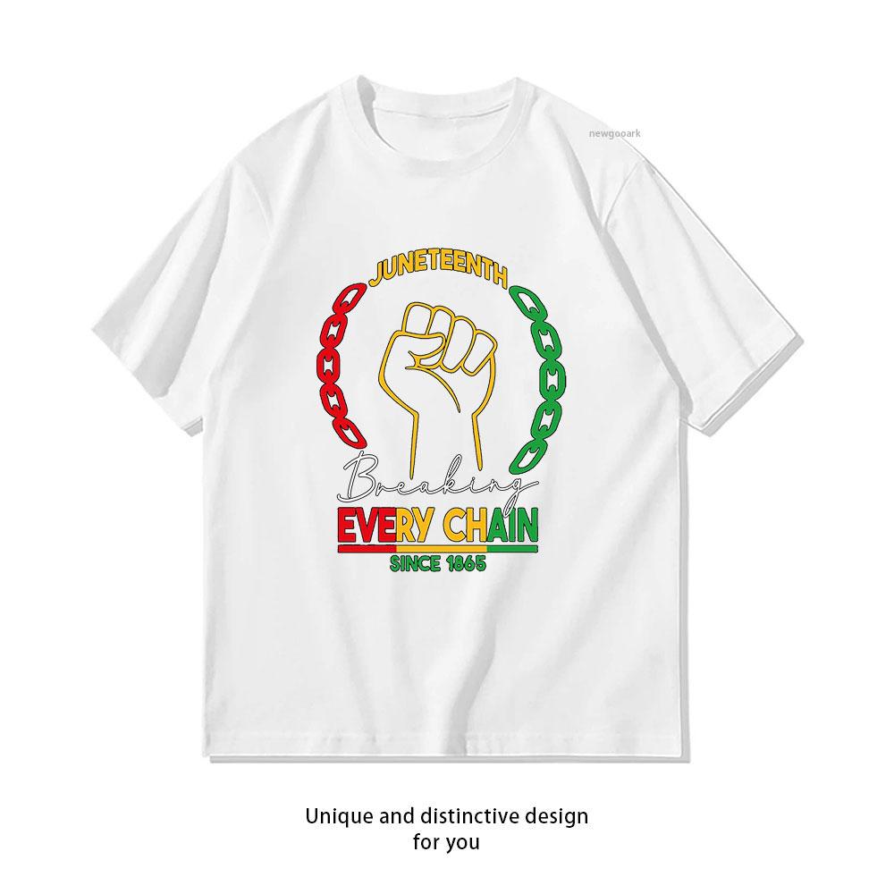 Juneteenth Breaking Every Chain Black History Month since 1965 tshirt Women Unisex Casual cotton graphic t shirts 3XL
Juneteenth Breaking Every Chain Black History Month since 1965 tshirt Women Unisex Casual cotton graphic t shirts 3XL
