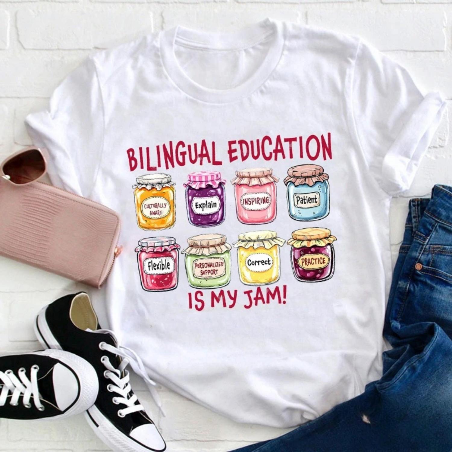 Bilingual Education Women s T-Shirt Cute Printed Short Sleeved Top Trendy Casual O-Neck Summer T-Shirt Lady Fashion Women s Tee XXXXXL білий
Bilingual Education Women s T-Shirt Cute Printed Short Sleeved Top Trendy Casual O-Neck Summer T-Shirt Lady Fashion Women s Tee XXXXXL білий