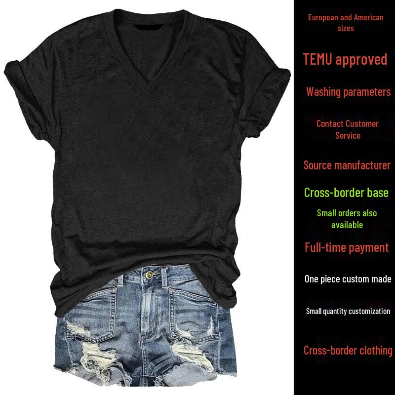 Women s V-Neck Short-Sleeve Solid Color Heat Transfer Top, European and American Sizes Available. XL
Women s V-Neck Short-Sleeve Solid Color Heat Transfer Top, European and American Sizes Available. XL