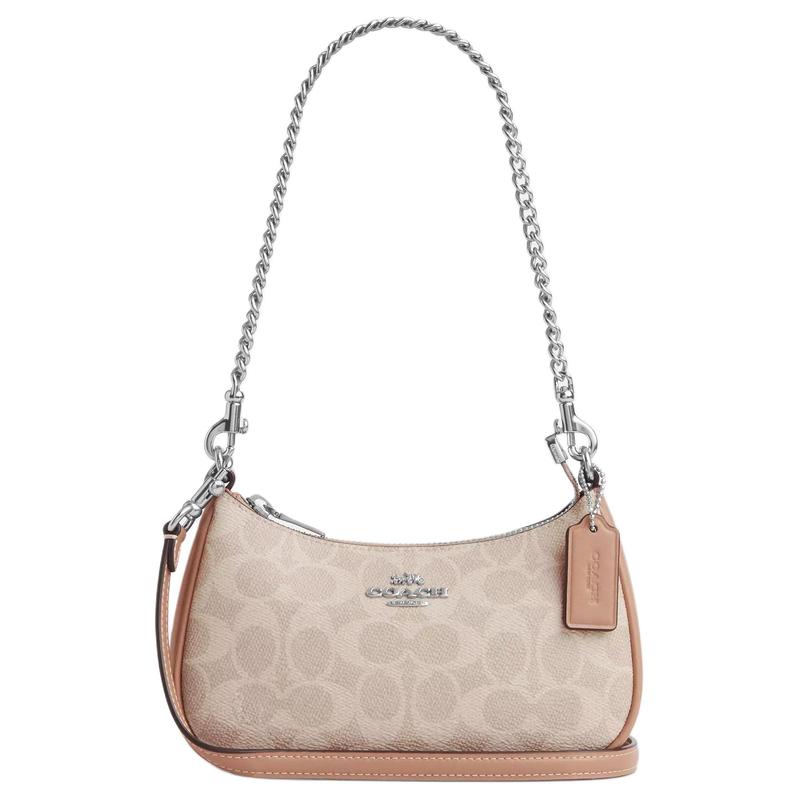 COACH Teri 19 brand logo zipper closure, artificial leather with recycled leather, crossbody shoulder bag, small size, women s milk tea color коричневий
COACH Teri 19 brand logo zipper closure, artificial leather with recycled leather, crossbody shoulder bag, small size, women s milk tea color коричневий