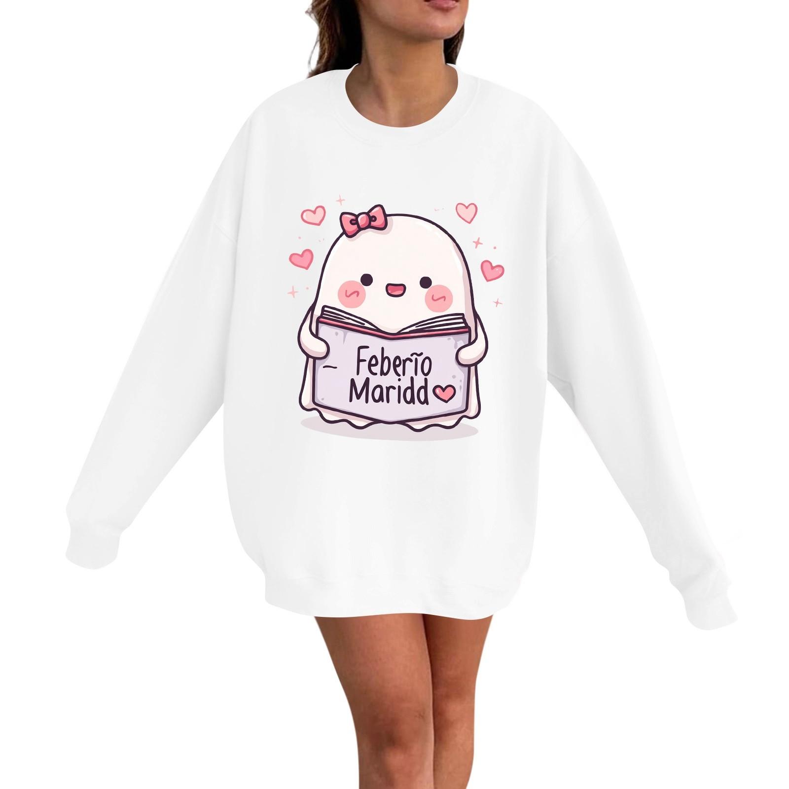 Женский повседневный модный пуловер с длинным рукавом и принтом на Хэллоуин, с круглым вырезом XXL белый
Женский повседневный модный пуловер с длинным рукавом и принтом на Хэллоуин, с круглым вырезом XXL белый