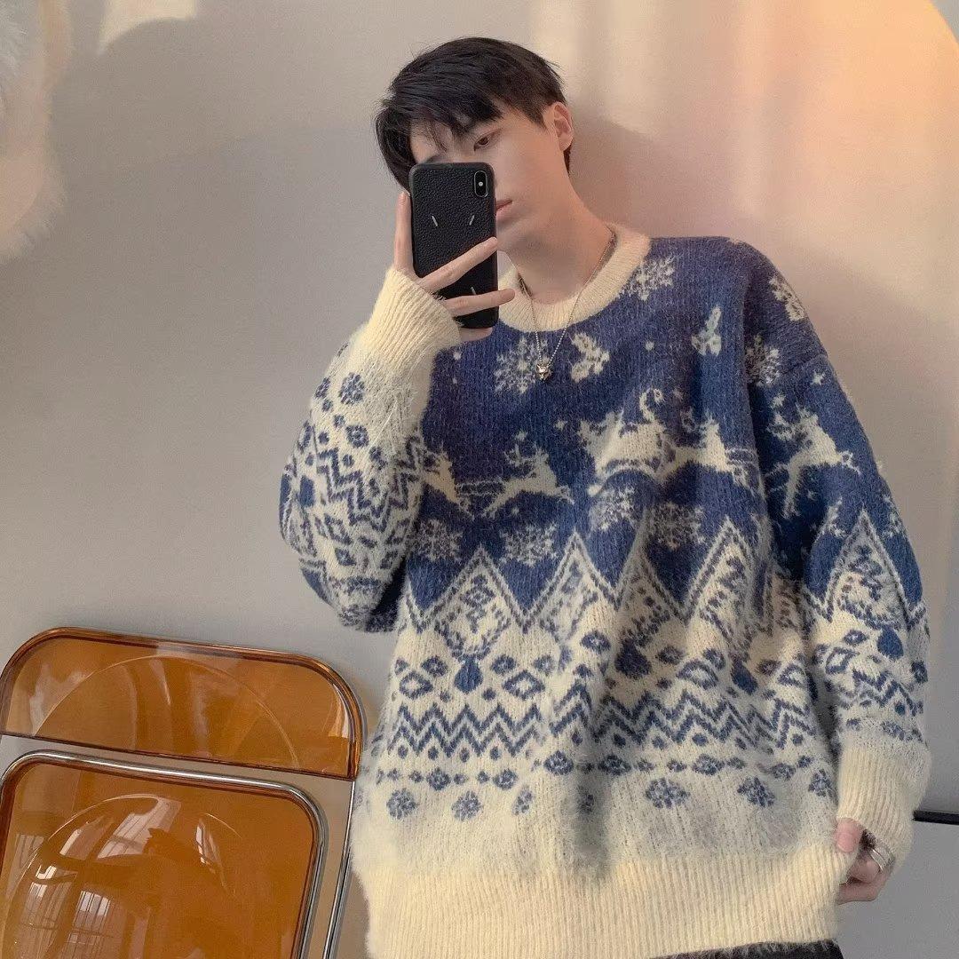 Men s Round Neck Christmas Wool Sweater - Autumn/Winter Couple & Student Lazy Style Knitwear. XL синій
Men s Round Neck Christmas Wool Sweater - Autumn/Winter Couple & Student Lazy Style Knitwear. XL синій