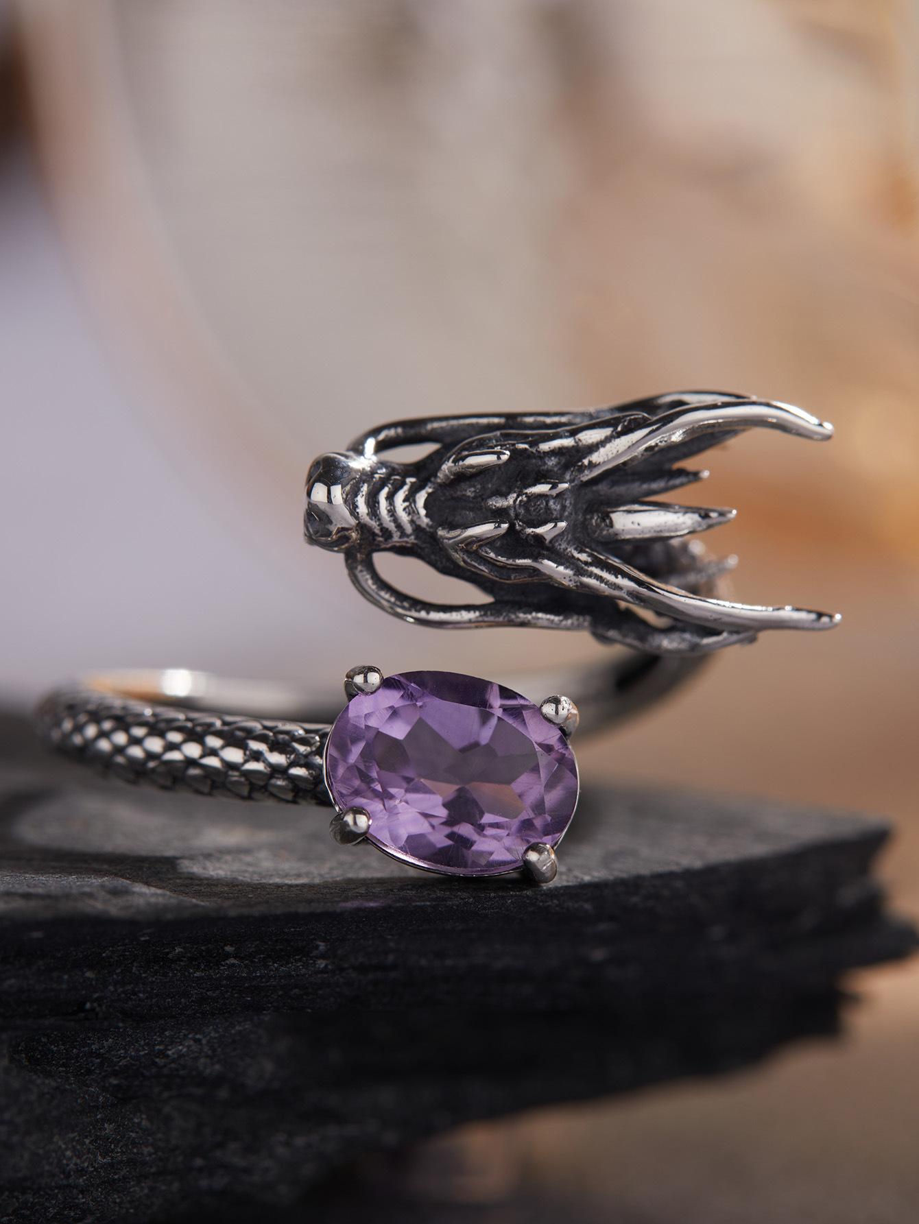 Dragon Ring S925 Sterling Silver Ring Men S And Women S Vintage Thai Silver Open Ring Niche Earrings
Dragon Ring S925 Sterling Silver Ring Men S And Women S Vintage Thai Silver Open Ring Niche Earrings