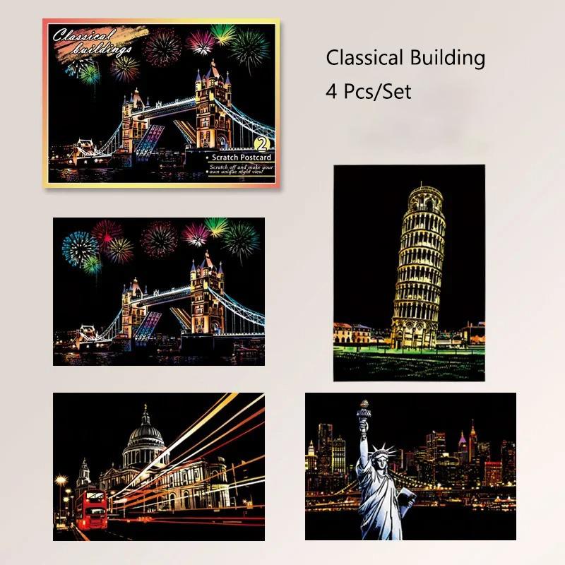 4Pcs/Set A5 Diy Scratch Painting Fireworks Cherry Blossoms Classical Building Landscape Animal Scratch Painting Drawing Toys A5
4Pcs/Set A5 Diy Scratch Painting Fireworks Cherry Blossoms Classical Building Landscape Animal Scratch Painting Drawing Toys A5