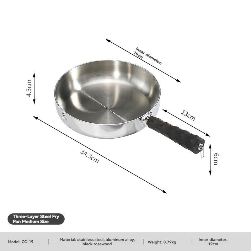 CAMPINGMOON Stainless Steel Frying Pan with Detachable Handle Non-Coated Outdoor Skillet Induction Cooktop Compatible
CAMPINGMOON Stainless Steel Frying Pan with Detachable Handle Non-Coated Outdoor Skillet Induction Cooktop Compatible