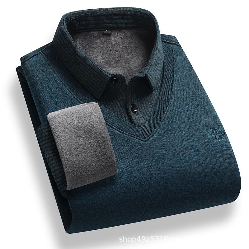 Winter Fake Two-Piece POLO Shirt with Velvet Knit - Thick and Cozy 3XL темно-зелений колір
Winter Fake Two-Piece POLO Shirt with Velvet Knit - Thick and Cozy 3XL темно-зелений колір