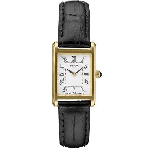 SEIKO Square Gold Black Leather Ladies Watch SWR054, Gold
SEIKO Square Gold Black Leather Ladies Watch SWR054, Gold