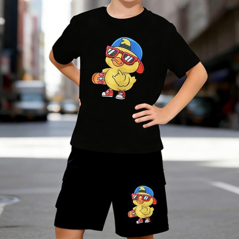 Boys 2 Piece Cute Cartoon Duck Print Outfit, Short Sleeve T-Shirt and Shorts Set for Kids Age 5-14,Black and White Sporty Casual Summer Clothes 5-6 Years чёрный
Boys 2 Piece Cute Cartoon Duck Print Outfit, Short Sleeve T-Shirt and Shorts Set for Kids Age 5-14,Black and White Sporty Casual Summer Clothes 5-6 Years чёрный