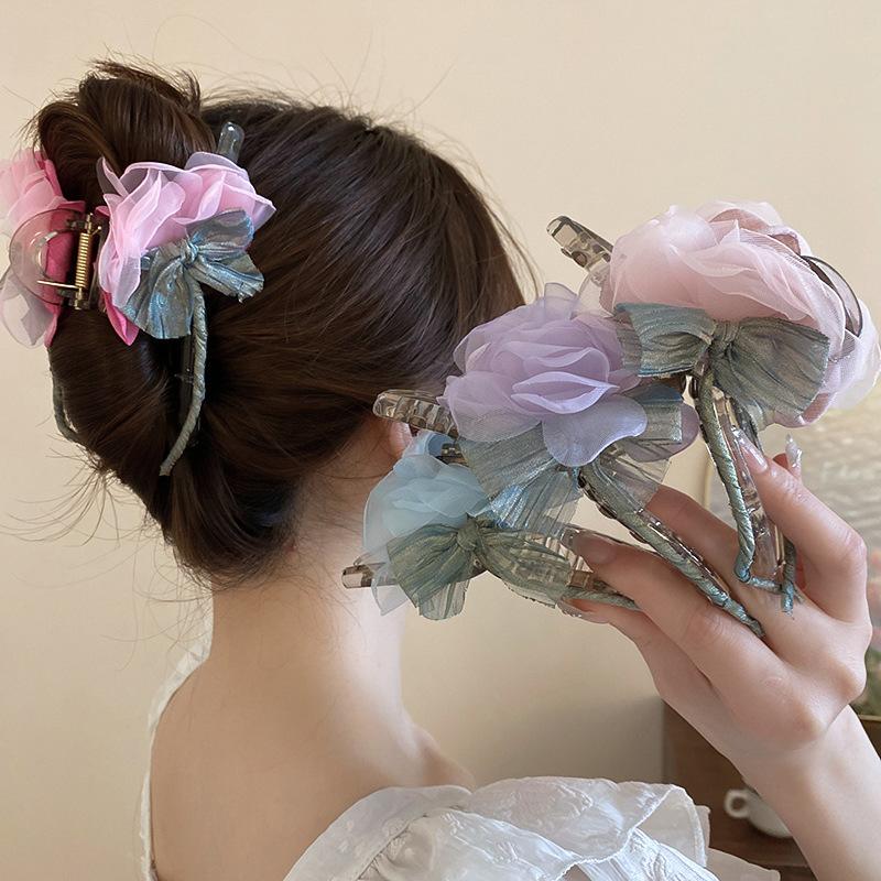 Acrylic mesh bow flower hairpin early spring niche vacation photo clip fashionable elegant sweet hair accessories
Acrylic mesh bow flower hairpin early spring niche vacation photo clip fashionable elegant sweet hair accessories