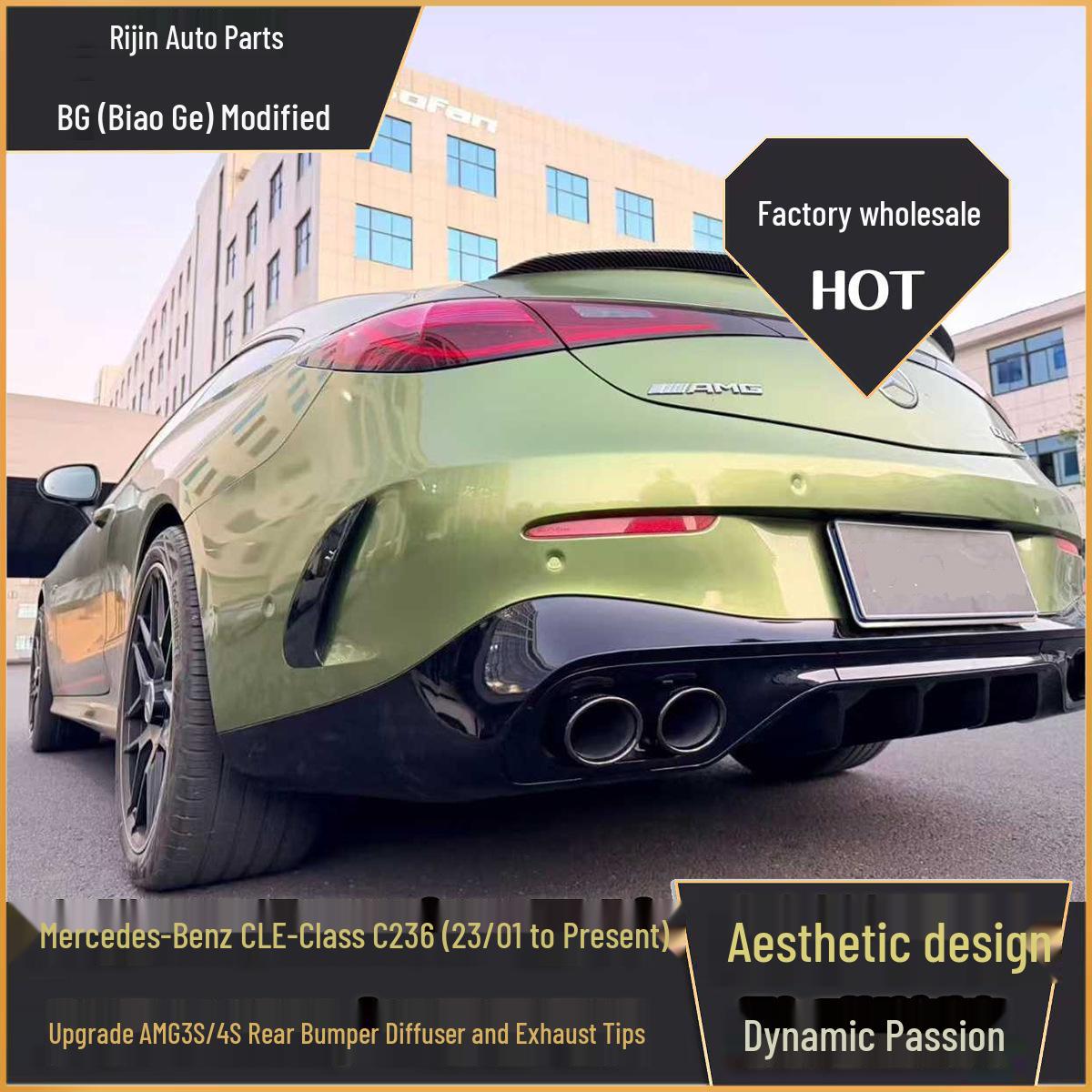 Mercedes CLE W236 Rear Diffuser & Exhaust Upgrade for CLE43/53 AMG Body Kit AMG43 Rear Diffuser and Exhaust Tip
Mercedes CLE W236 Rear Diffuser & Exhaust Upgrade for CLE43/53 AMG Body Kit AMG43 Rear Diffuser and Exhaust Tip