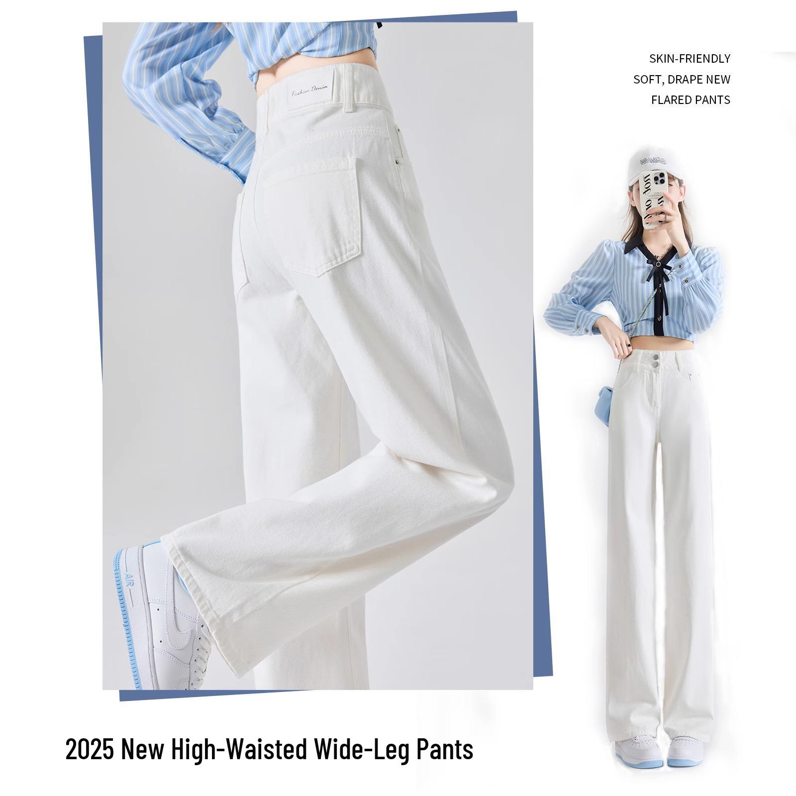 Women s Wide-Leg High-Waisted White Jeans - 2026 Spring Style, Flattering, Slimming, Loose, Straight-Leg Pants 29 (Weight 116-125 lbs)
Women s Wide-Leg High-Waisted White Jeans - 2026 Spring Style, Flattering, Slimming, Loose, Straight-Leg Pants 29 (Weight 116-125 lbs)