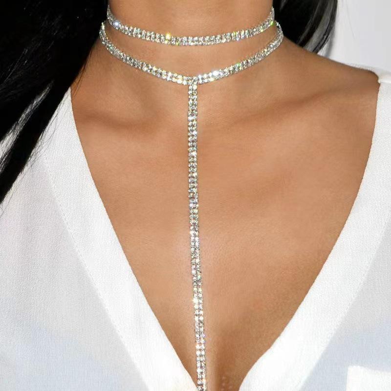 Double-row Rhinestone T-shaped Long Choker Necklace for Women: Fashionable, Versatile, and Ultra-Shiny серебряный
Double-row Rhinestone T-shaped Long Choker Necklace for Women: Fashionable, Versatile, and Ultra-Shiny серебряный