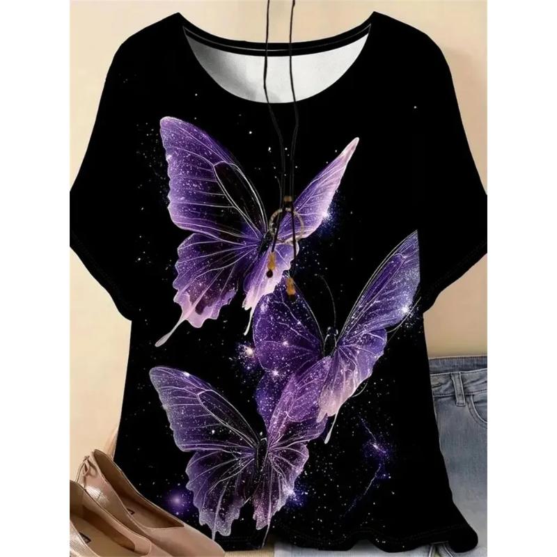 Fashion Women s Crew Neck Short Sleeve 3D Butterfly Color Ying Crew Neck T-Shirt XS
Fashion Women s Crew Neck Short Sleeve 3D Butterfly Color Ying Crew Neck T-Shirt XS