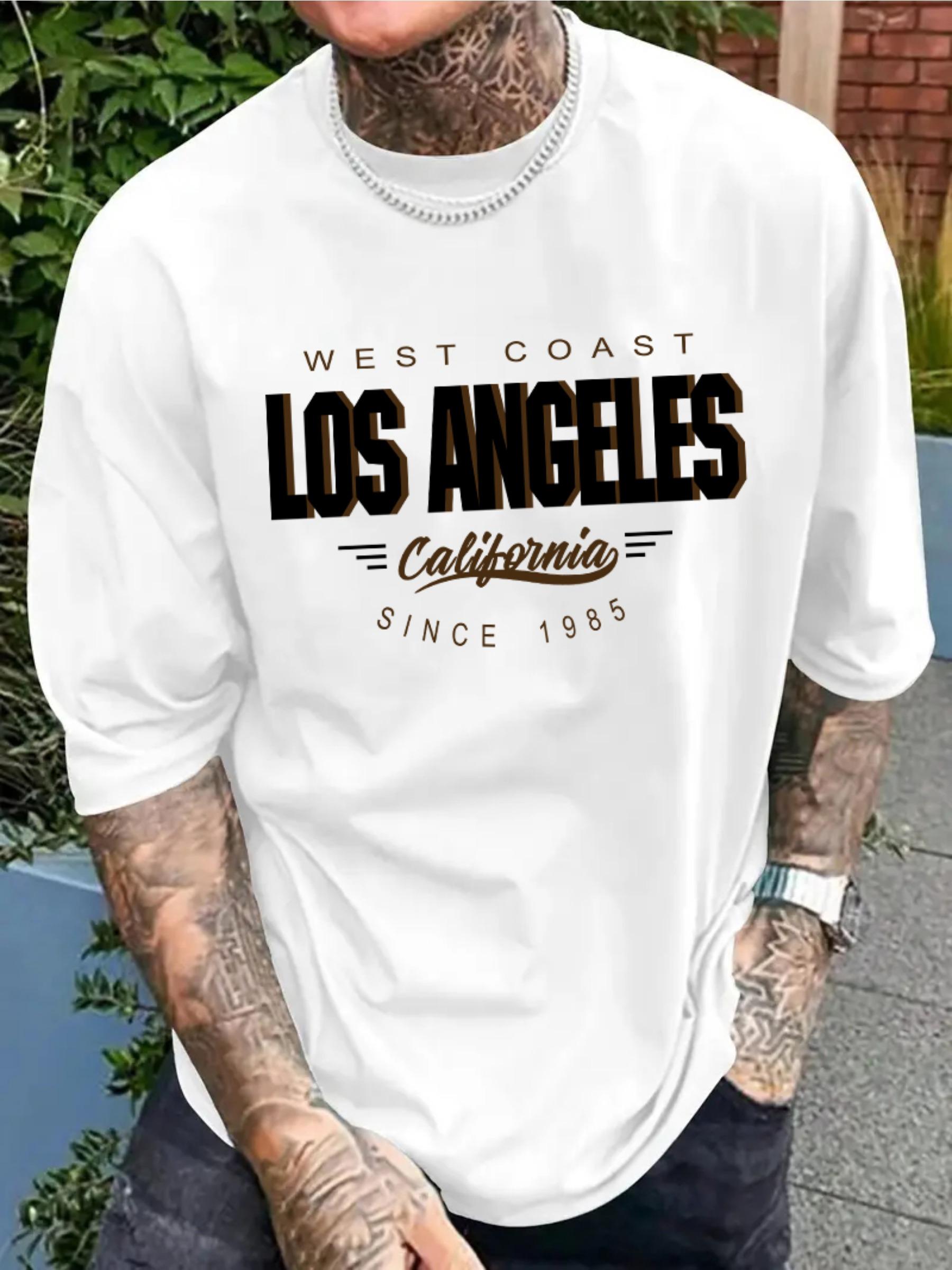West Coast Los Angeles fashionable and casual plussize mens Tshirt with slogan prints 4XL
West Coast Los Angeles fashionable and casual plussize mens Tshirt with slogan prints 4XL