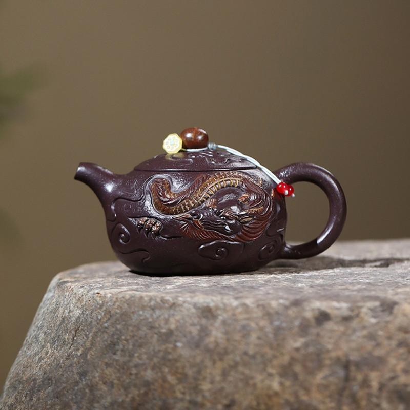 250ml Chinese Yixing Purple Clay Teapot Tradition Household Zisha Tea Pot Handmade Dragon Pattern Xishi Kettle Tea Set Teaware
250ml Chinese Yixing Purple Clay Teapot Tradition Household Zisha Tea Pot Handmade Dragon Pattern Xishi Kettle Tea Set Teaware