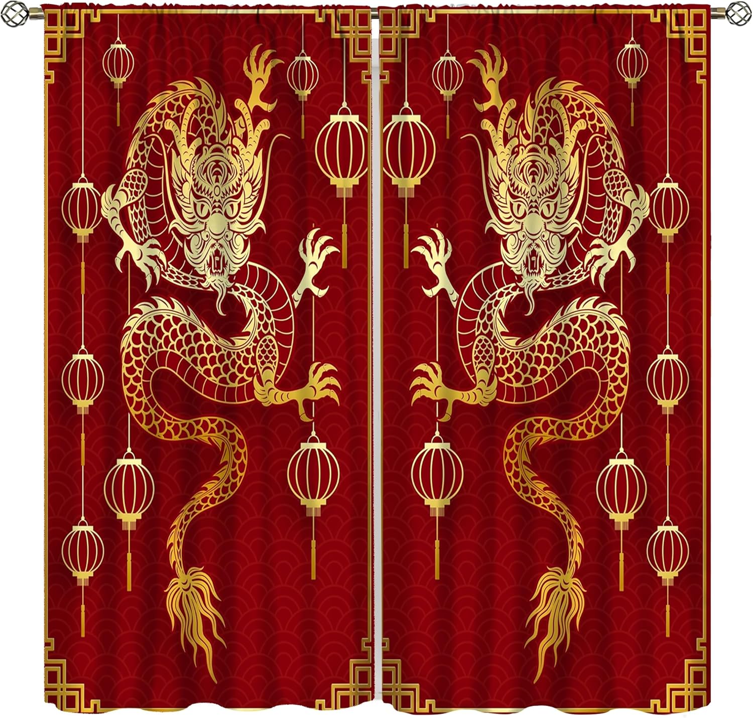 China Dragon Curtains Asian Red Festive Lanterns Traditional Animals Windows Treatments Thermal Insulation Rod Pocket Drapes f 100*130 Grommet Top 1pcs
China Dragon Curtains Asian Red Festive Lanterns Traditional Animals Windows Treatments Thermal Insulation Rod Pocket Drapes f 100*130 Grommet Top 1pcs
