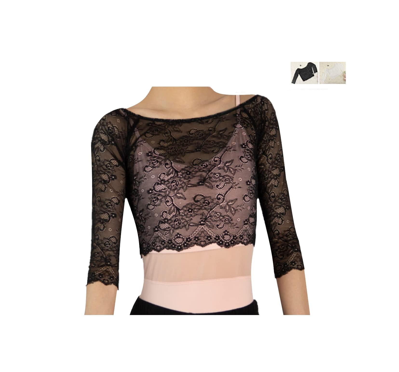 ProDance White Black Lace Embroidery Long Sleeve Tops Ballet Wear PT007Y (XL, White) білий
ProDance White Black Lace Embroidery Long Sleeve Tops Ballet Wear PT007Y (XL, White) білий