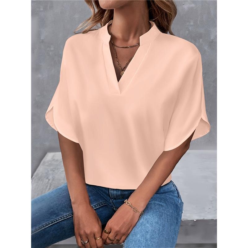 Летняя повседневная однотонная свободная рубашка с V-образным вырезом для женщин M светло-розовый
Летняя повседневная однотонная свободная рубашка с V-образным вырезом для женщин M светло-розовый