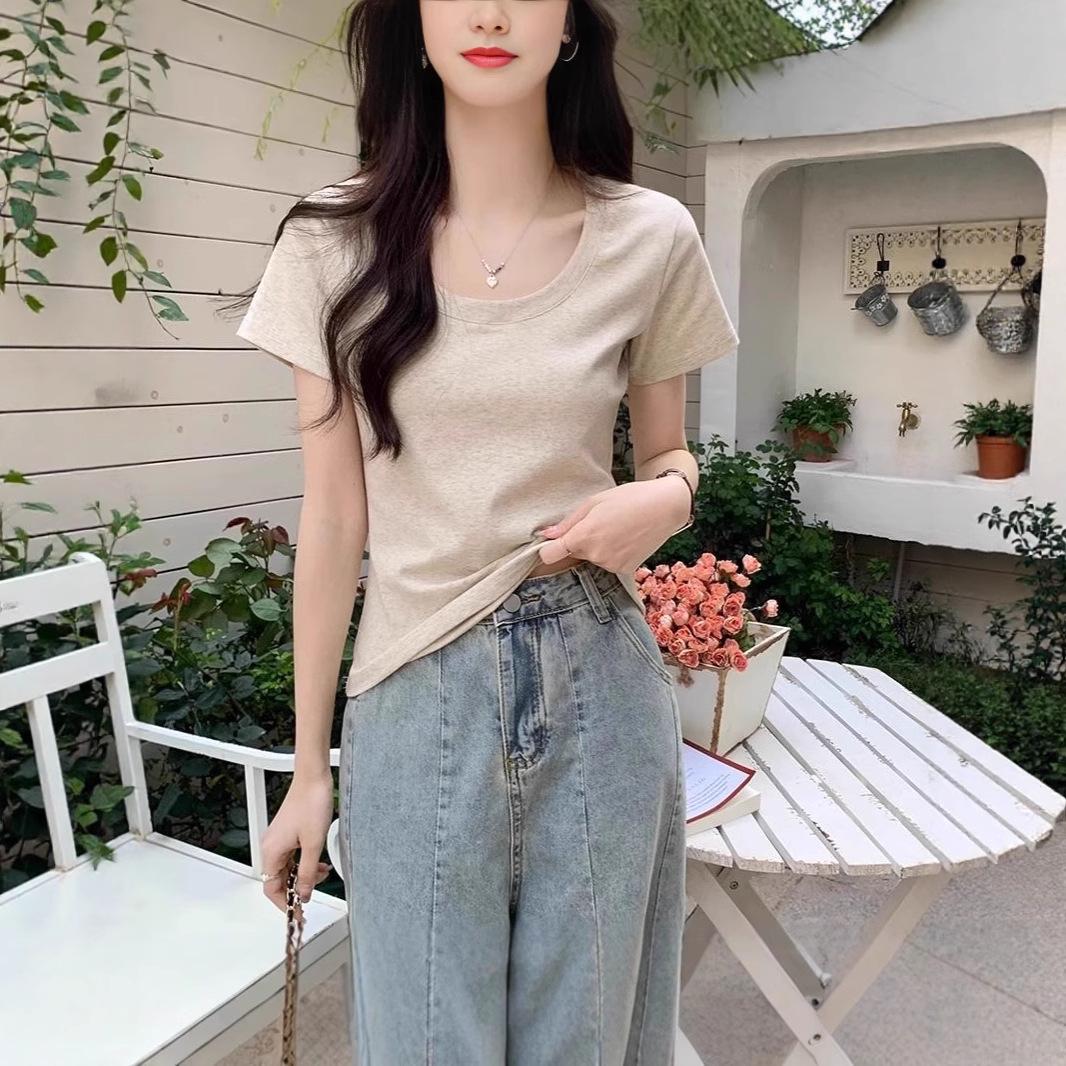 Women s Slimming U-Neck Cotton T-Shirt: Korean Style Short Sleeve Summer 2025 Fashion Small
Women s Slimming U-Neck Cotton T-Shirt: Korean Style Short Sleeve Summer 2025 Fashion Small