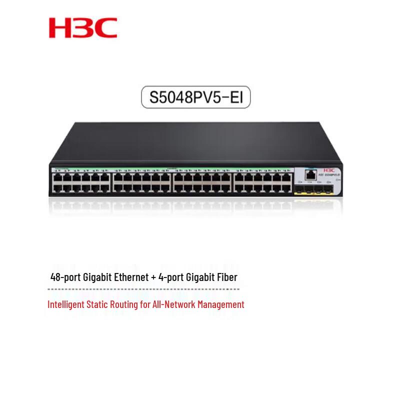 H3C S5048PV5-EI 48-Port Gigabit Managed Network Switch
H3C S5048PV5-EI 48-Port Gigabit Managed Network Switch