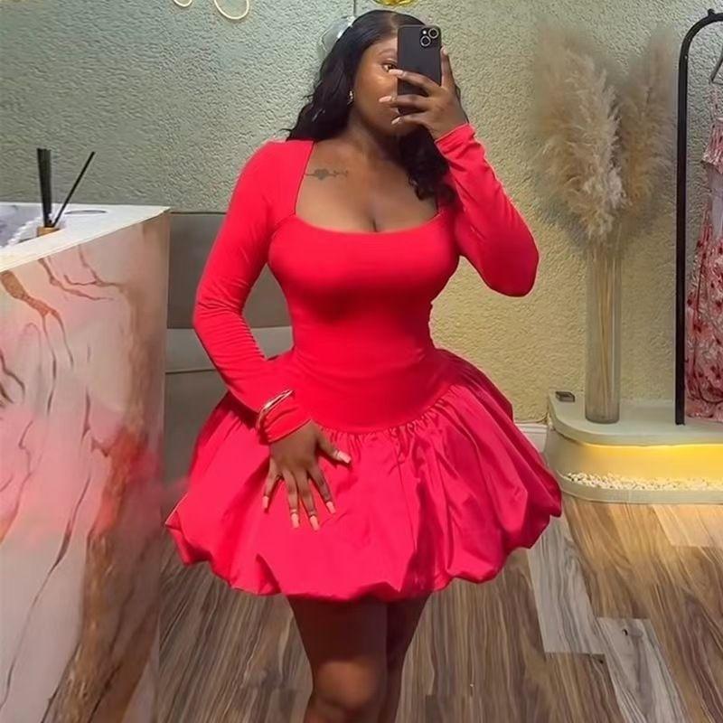 Fashion New Arrival Fashion Square Collar Long Sleeve Silm Slim Looking Dress Square Neck Slim Fit Dress Red L
Fashion New Arrival Fashion Square Collar Long Sleeve Silm Slim Looking Dress Square Neck Slim Fit Dress Red L