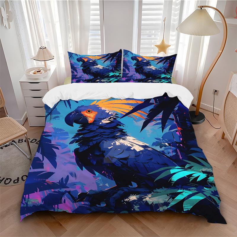 3pcs bedding set Parrot Jungle Includes 1 Comforter + 2 Pillowcases, Without Pillow Inserts, Soft Comfortable, Lightweight Breathable, Print 135x200cm
3pcs bedding set Parrot Jungle Includes 1 Comforter + 2 Pillowcases, Without Pillow Inserts, Soft Comfortable, Lightweight Breathable, Print 135x200cm