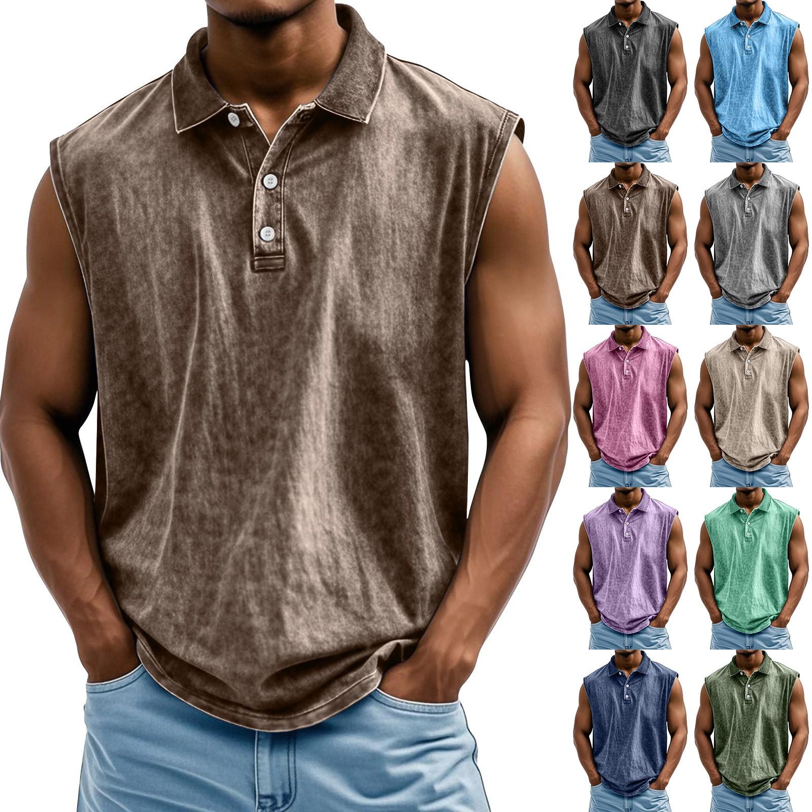 Men s Summer Solid Color Sports Buttons Lapel Vest Men s Sports Casual Vest M коричневий
Men s Summer Solid Color Sports Buttons Lapel Vest Men s Sports Casual Vest M коричневий