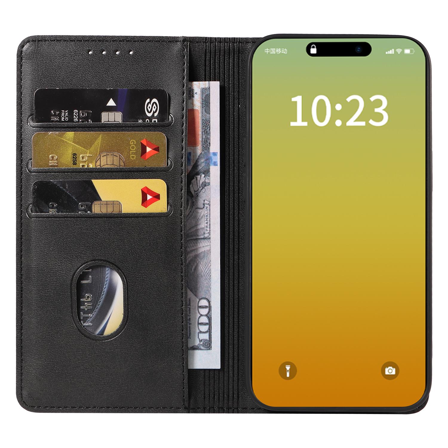 For iPhone 15 Pro Wallet Case WANLONFENG NW1 Series Magnetic Closure Calf Texture Leather Phone Cover Black
For iPhone 15 Pro Wallet Case WANLONFENG NW1 Series Magnetic Closure Calf Texture Leather Phone Cover Black