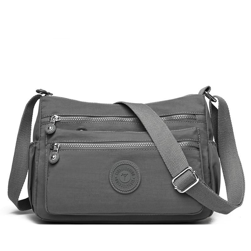 Женская нейлоновая сумка для матерей среднего и пожилого возраста, сумка-мессенджер на одно плечо темно-серого
