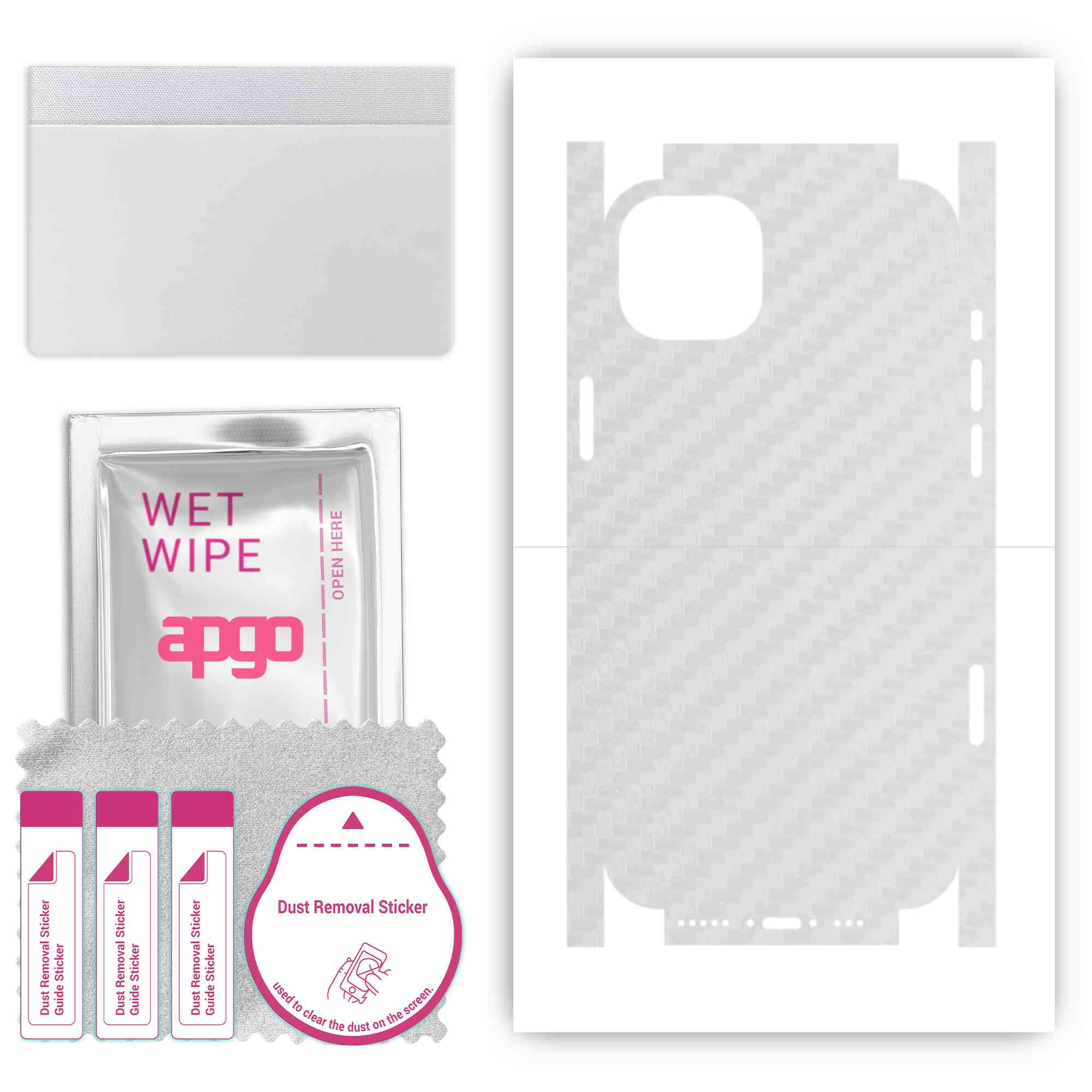 Apgo Protective Skin Sticker for the back+sides compatible with Apple iPhone 14, Full Wrap Film, Foil, Vinyl - Pattern Transparent Carbon
Apgo Protective Skin Sticker for the back+sides compatible with Apple iPhone 14, Full Wrap Film, Foil, Vinyl - Pattern Transparent Carbon