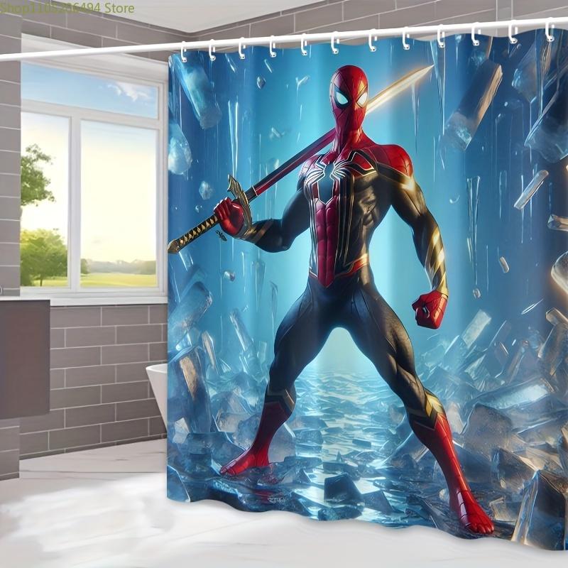 Spider-Man Cartoon Shower Curtain - 180.34x180.34 cm, 12 Hooks, Easy to Install, Durable Polyester, Vibrant Red & Blue Design, 90x180cm
Spider-Man Cartoon Shower Curtain - 180.34x180.34 cm, 12 Hooks, Easy to Install, Durable Polyester, Vibrant Red & Blue Design, 90x180cm