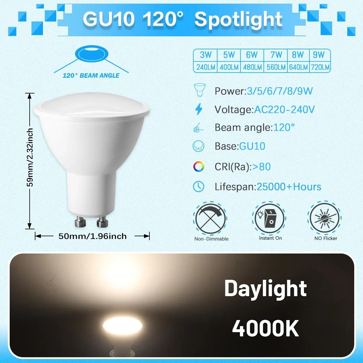 8PCS GU10 Focos LED Spot Light 38degree 120degree AC220V 3W-9W Indoor Lighting Home Decoration Bombillas Led Lights for Room 5w
8PCS GU10 Focos LED Spot Light 38degree 120degree AC220V 3W-9W Indoor Lighting Home Decoration Bombillas Led Lights for Room 5w
