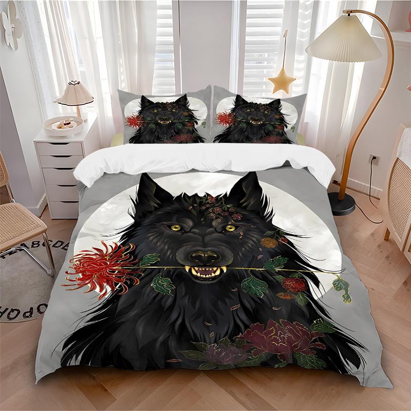 3pcs bedding set Wolf Flowers Includes 1 Comforter + 2 Pillowcases, Without Pillow Inserts, Soft Comfortable,a0909087 135x200cm
3pcs bedding set Wolf Flowers Includes 1 Comforter + 2 Pillowcases, Without Pillow Inserts, Soft Comfortable,a0909087 135x200cm