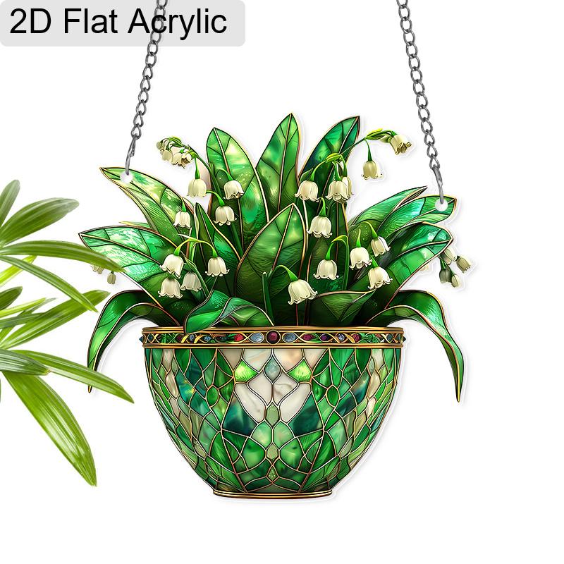 Acrylic Lily of the Valley Potted Plant Suncatcher Stained Glass Effect Window Hanging Ornament Flower Lover Gifts 20cm/7.87Inch
Acrylic Lily of the Valley Potted Plant Suncatcher Stained Glass Effect Window Hanging Ornament Flower Lover Gifts 20cm/7.87Inch