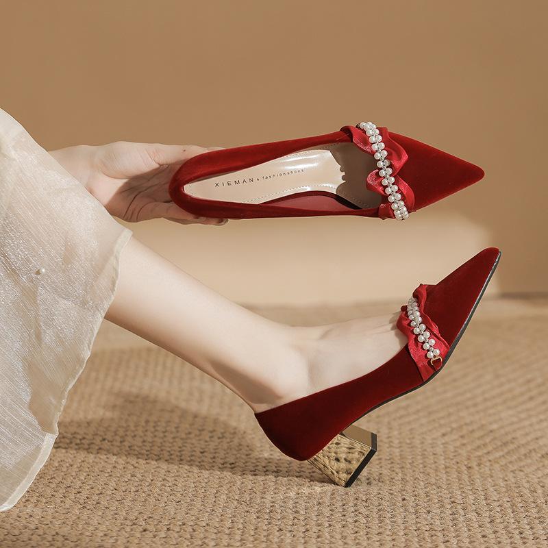 High Heels Women s Mesh Beaded Pointed Thick Heels Womens Wedding Shoes Shallow Mouth Low Heel Pearl Belt Women s Pumps 40 червоний
High Heels Women s Mesh Beaded Pointed Thick Heels Womens Wedding Shoes Shallow Mouth Low Heel Pearl Belt Women s Pumps 40 червоний